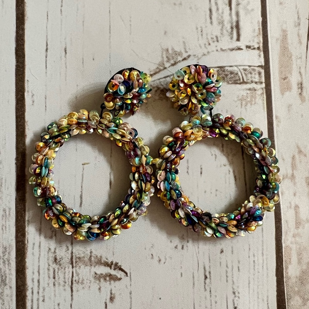 Stella & Dot sequin statement earrings